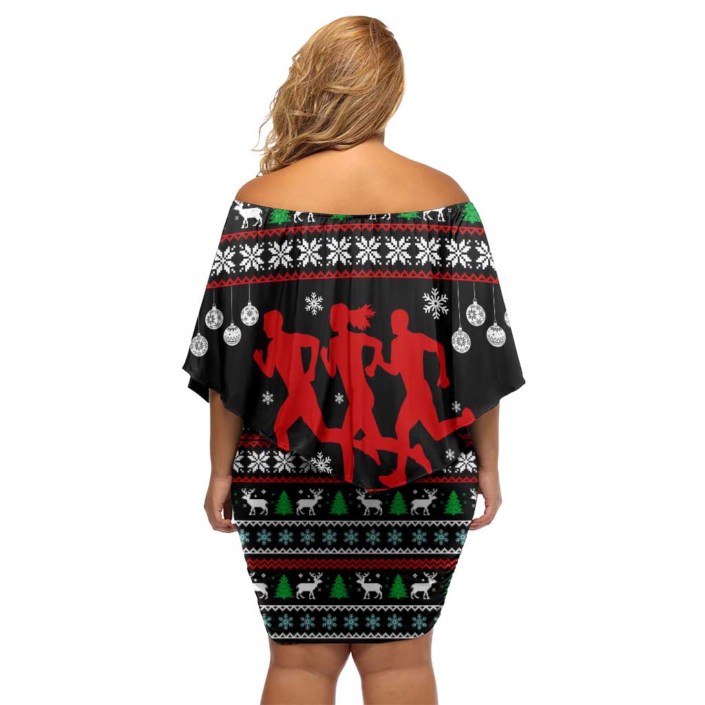 Running Oh What Fun Christmas Family Matching Off Shoulder Short Dress and Hawaiian Shirt Xmas Holiday Patterns - Wonder Print Shop