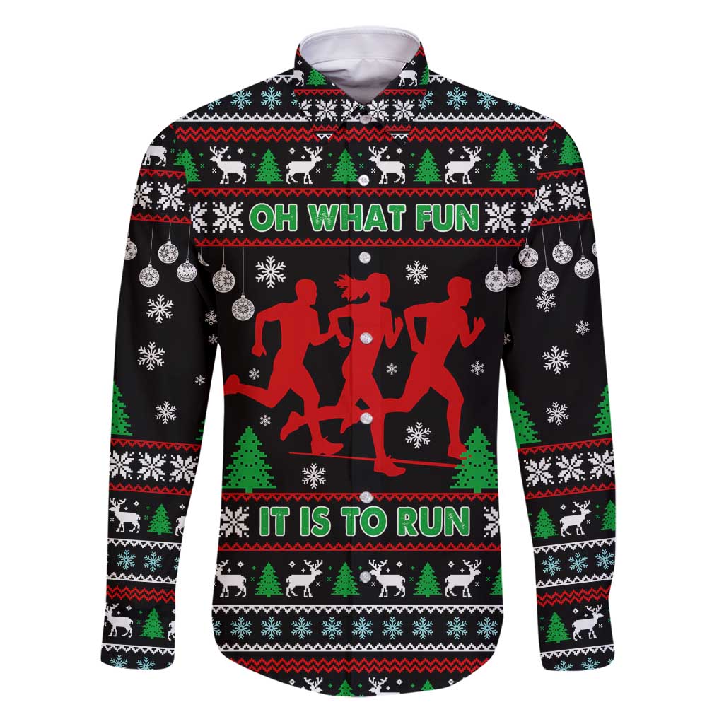 Running Oh What Fun Christmas Family Matching Puletasi and Hawaiian Shirt Xmas Holiday Patterns - Wonder Print Shop