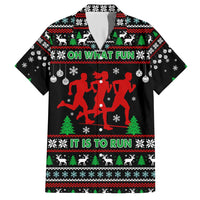 Running Oh What Fun Christmas Family Matching Short Sleeve Bodycon Dress and Hawaiian Shirt Xmas Holiday Patterns - Wonder Print Shop
