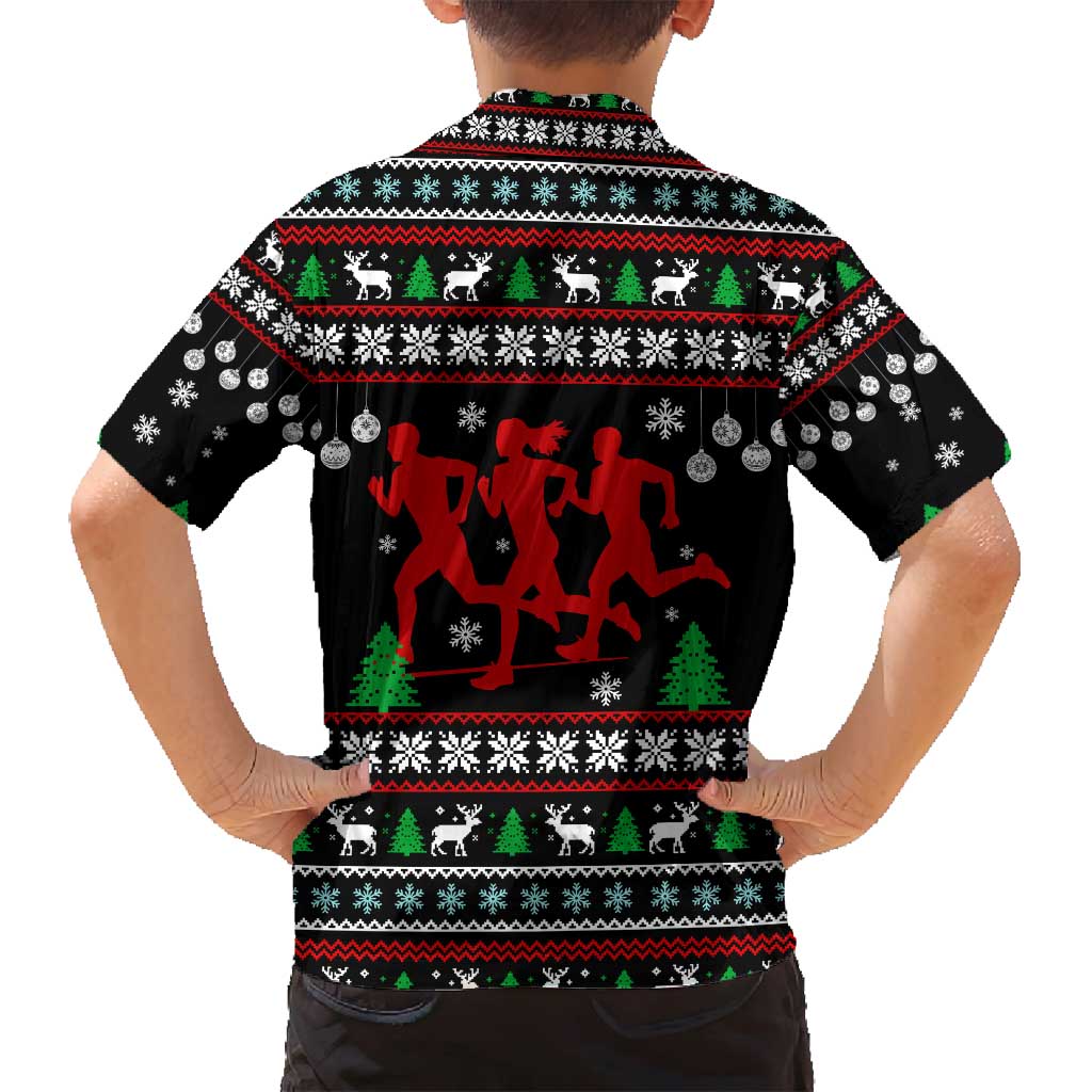 Running Oh What Fun Christmas Family Matching Summer Maxi Dress and Hawaiian Shirt Xmas Holiday Patterns - Wonder Print Shop