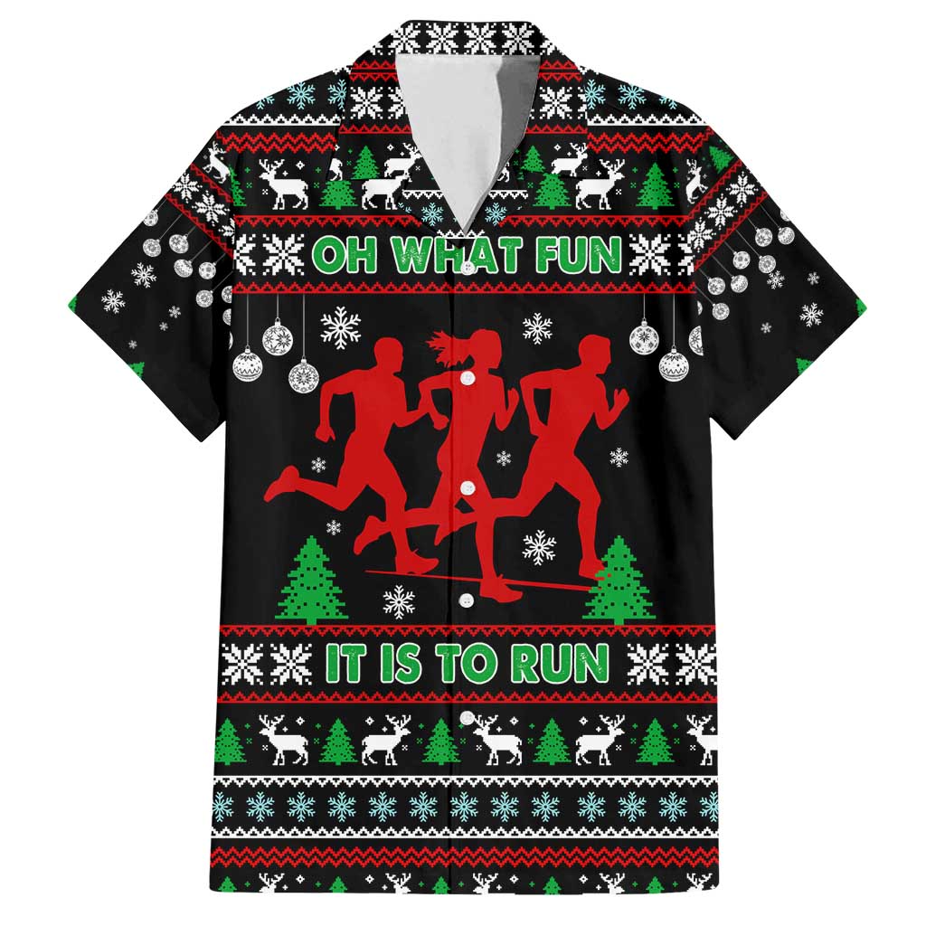 Running Oh What Fun Christmas Family Matching Summer Maxi Dress and Hawaiian Shirt Xmas Holiday Patterns - Wonder Print Shop