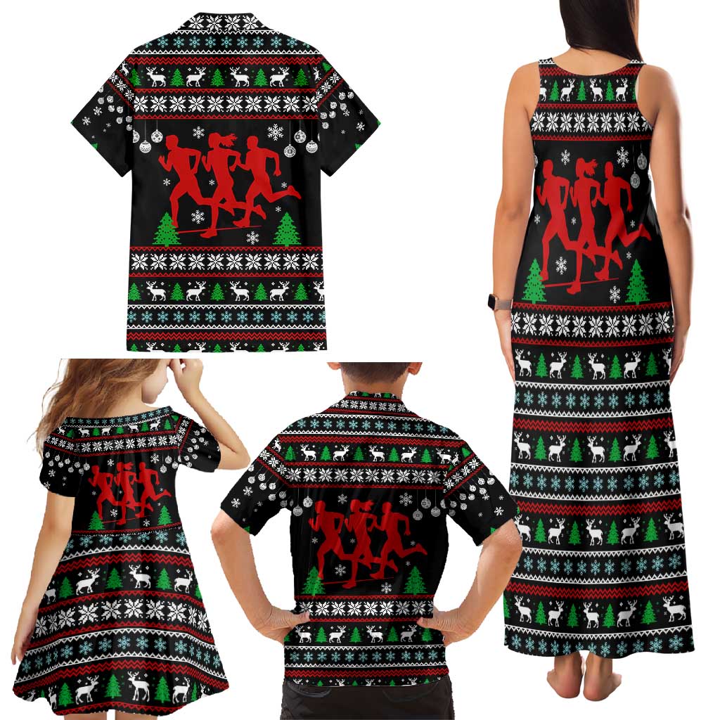 Running Oh What Fun Christmas Family Matching Tank Maxi Dress and Hawaiian Shirt Xmas Holiday Patterns - Wonder Print Shop