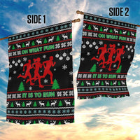 Running Oh What Fun Christmas Garden Flag Xmas Holiday Patterns - Wonder Print Shop