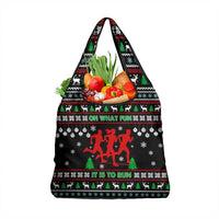 Running Oh What Fun Christmas Grocery Bag Xmas Holiday Patterns - Wonder Print Shop