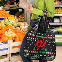 Running Oh What Fun Christmas Grocery Bag Xmas Holiday Patterns - Wonder Print Shop