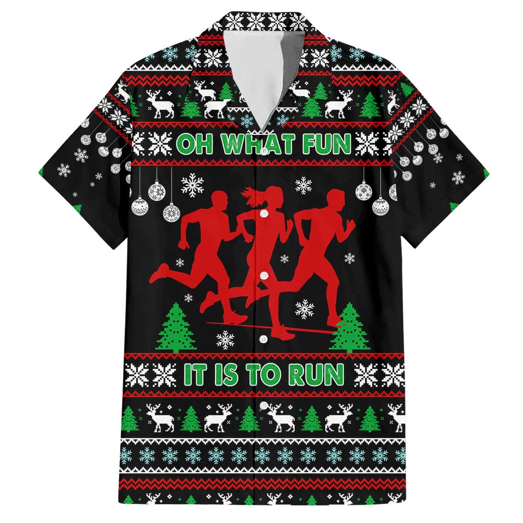 Running Oh What Fun Christmas Hawaiian Shirt Xmas Holiday Patterns - Wonder Print Shop