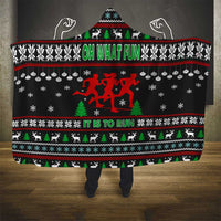 Running Oh What Fun Christmas Hooded Blanket Xmas Holiday Patterns - Wonder Print Shop