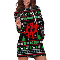 Running Oh What Fun Christmas Hoodie Dress Xmas Holiday Patterns - Wonder Print Shop