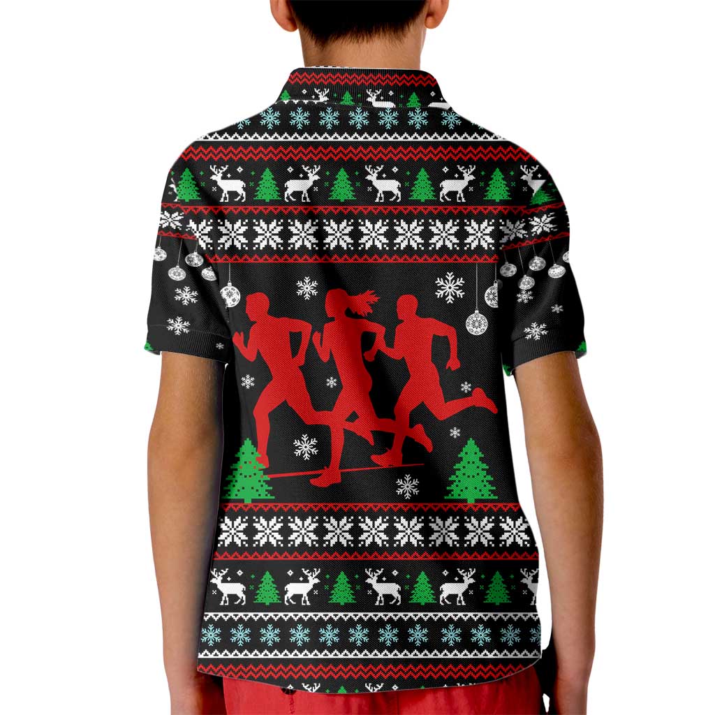 Running Oh What Fun Christmas Kid Polo Shirt Xmas Holiday Patterns - Wonder Print Shop