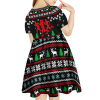 Running Oh What Fun Christmas Kid Short Sleeve Dress Xmas Holiday Patterns - Wonder Print Shop