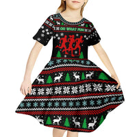 Running Oh What Fun Christmas Kid Short Sleeve Dress Xmas Holiday Patterns - Wonder Print Shop