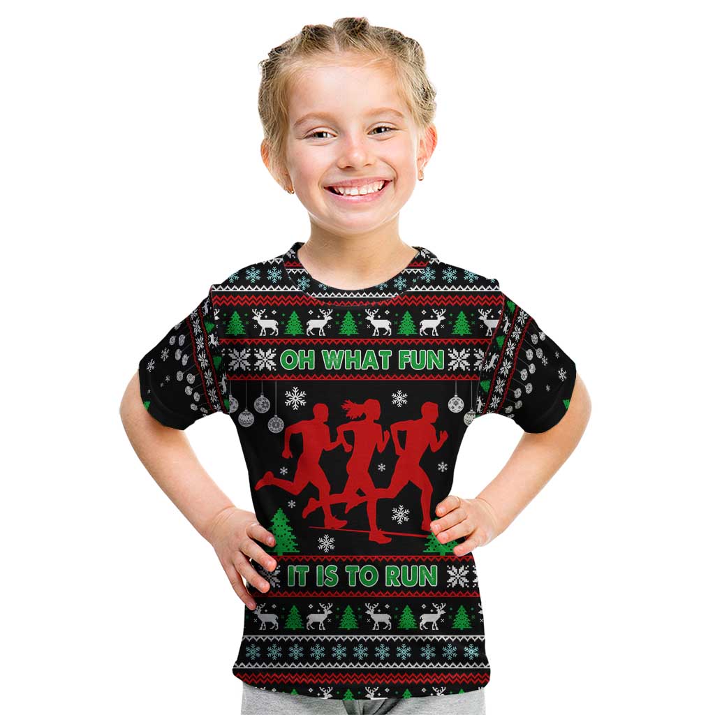 Running Oh What Fun Christmas Kid T Shirt Xmas Holiday Patterns - Wonder Print Shop