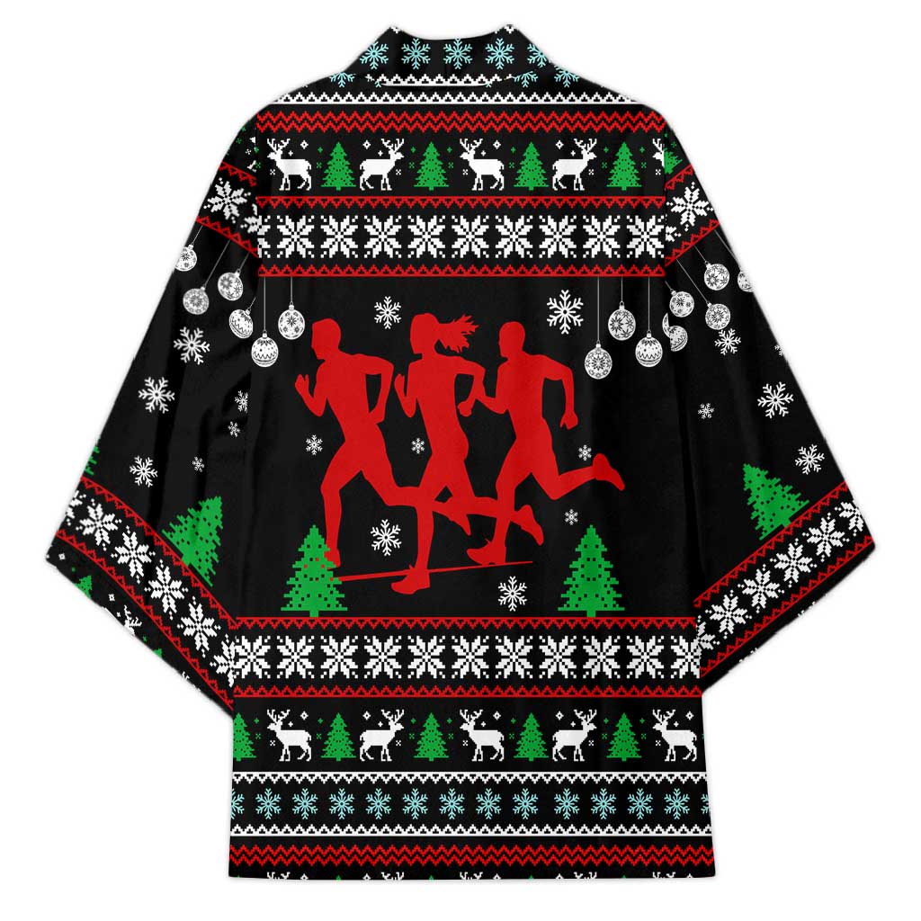 Running Oh What Fun Christmas Kimono Xmas Holiday Patterns - Wonder Print Shop