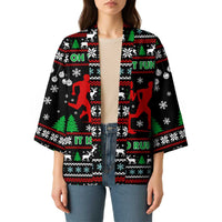 Running Oh What Fun Christmas Kimono Xmas Holiday Patterns - Wonder Print Shop