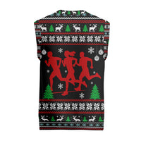 Running Oh What Fun Christmas Knitted V-Neck Vest Xmas Holiday Patterns - Wonder Print Shop