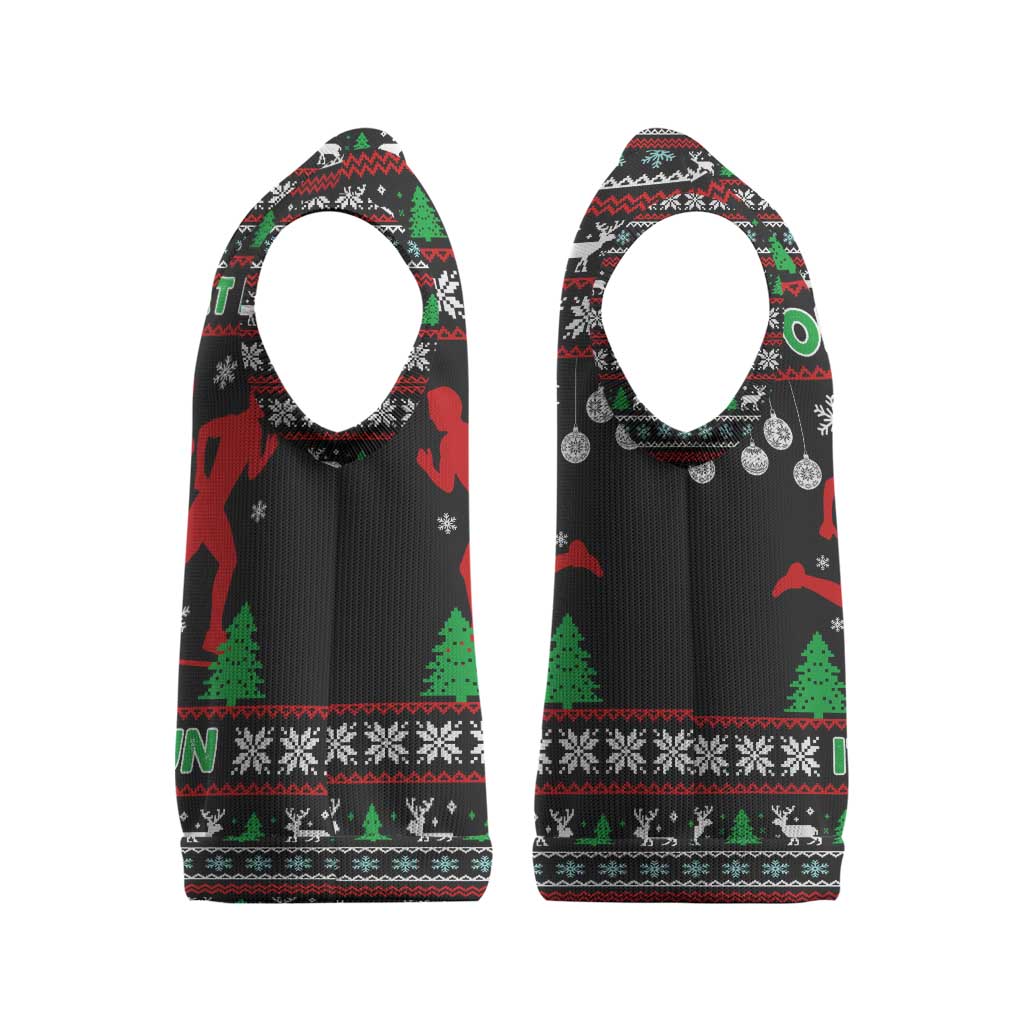 Running Oh What Fun Christmas Knitted V-Neck Vest Xmas Holiday Patterns - Wonder Print Shop