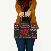 Running Oh What Fun Christmas Leather Bag Xmas Holiday Patterns - Wonder Print Shop