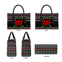 Running Oh What Fun Christmas Leather Bag Xmas Holiday Patterns - Wonder Print Shop