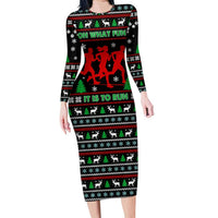 Running Oh What Fun Christmas Long Sleeve Bodycon Dress Xmas Holiday Patterns - Wonder Print Shop