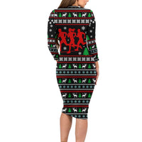 Running Oh What Fun Christmas Long Sleeve Bodycon Dress Xmas Holiday Patterns - Wonder Print Shop