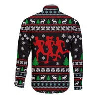 Running Oh What Fun Christmas Long Sleeve Button Shirt Xmas Holiday Patterns - Wonder Print Shop