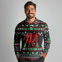 Running Oh What Fun Christmas Long Sleeve Polo Shirt Xmas Holiday Patterns - Wonder Print Shop
