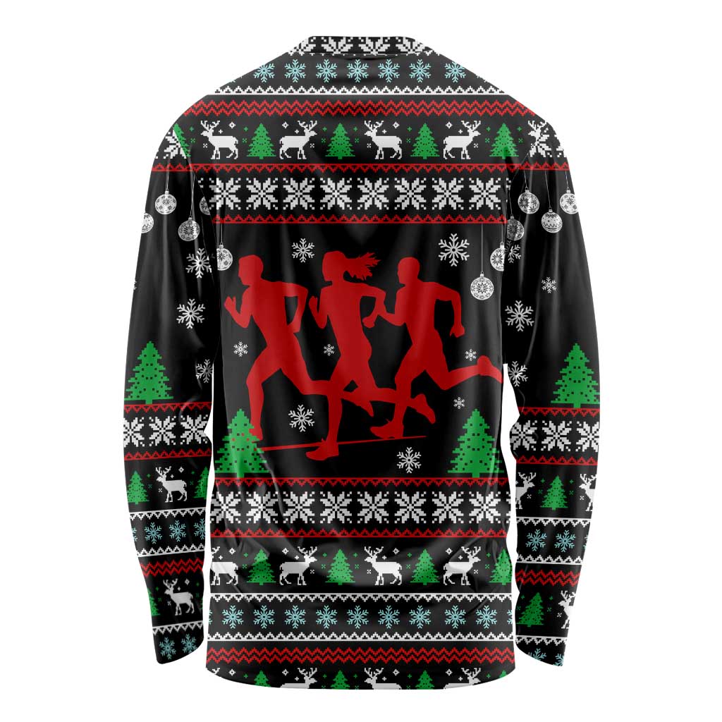 Running Oh What Fun Christmas Long Sleeve Shirt Xmas Holiday Patterns - Wonder Print Shop
