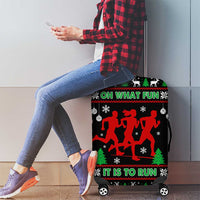 Running Oh What Fun Christmas Luggage Cover Xmas Holiday Patterns - Wonder Print Shop