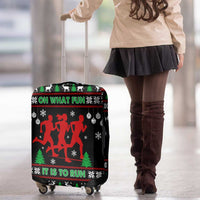 Running Oh What Fun Christmas Luggage Cover Xmas Holiday Patterns - Wonder Print Shop