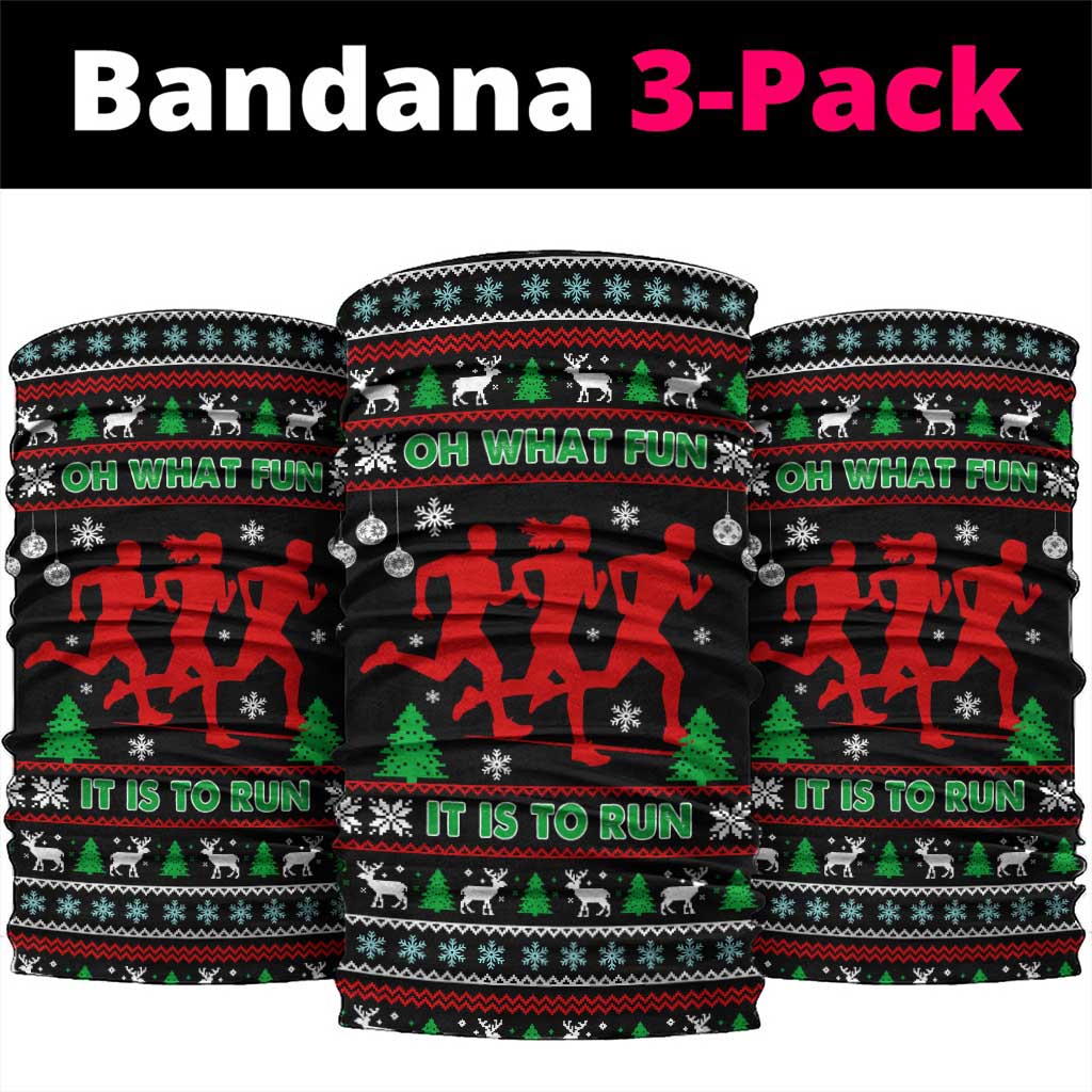 Running Oh What Fun Christmas Neck Gaiter Xmas Holiday Patterns - Wonder Print Shop