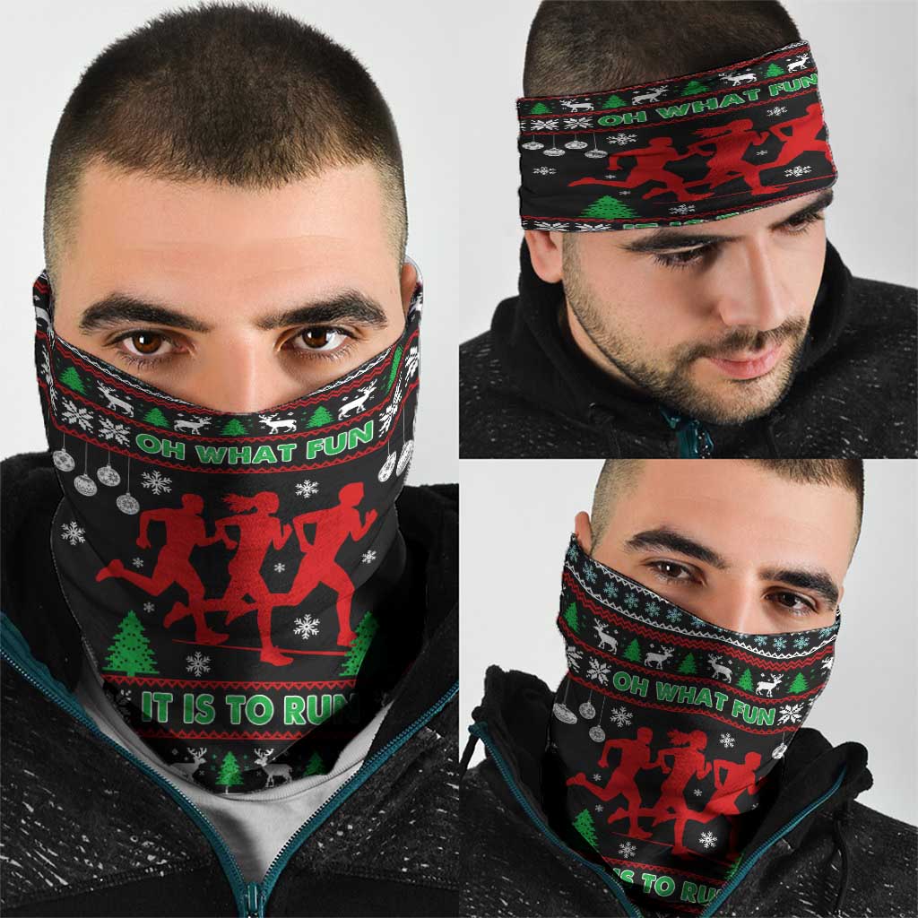 Running Oh What Fun Christmas Neck Gaiter Xmas Holiday Patterns - Wonder Print Shop