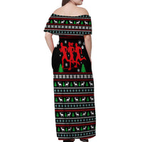 Running Oh What Fun Christmas Off Shoulder Maxi Dress Xmas Holiday Patterns - Wonder Print Shop
