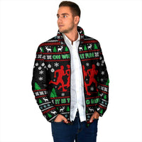 Running Oh What Fun Christmas Padded Jacket Xmas Holiday Patterns - Wonder Print Shop