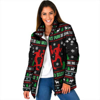 Running Oh What Fun Christmas Padded Jacket Xmas Holiday Patterns - Wonder Print Shop