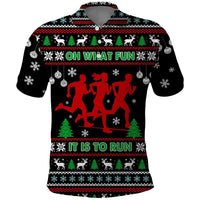Running Oh What Fun Christmas Polo Shirt Xmas Holiday Patterns - Wonder Print Shop