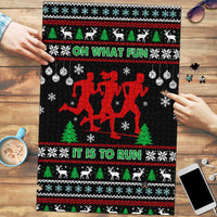 Running Oh What Fun Christmas Puzzle Xmas Holiday Patterns - Wonder Print Shop