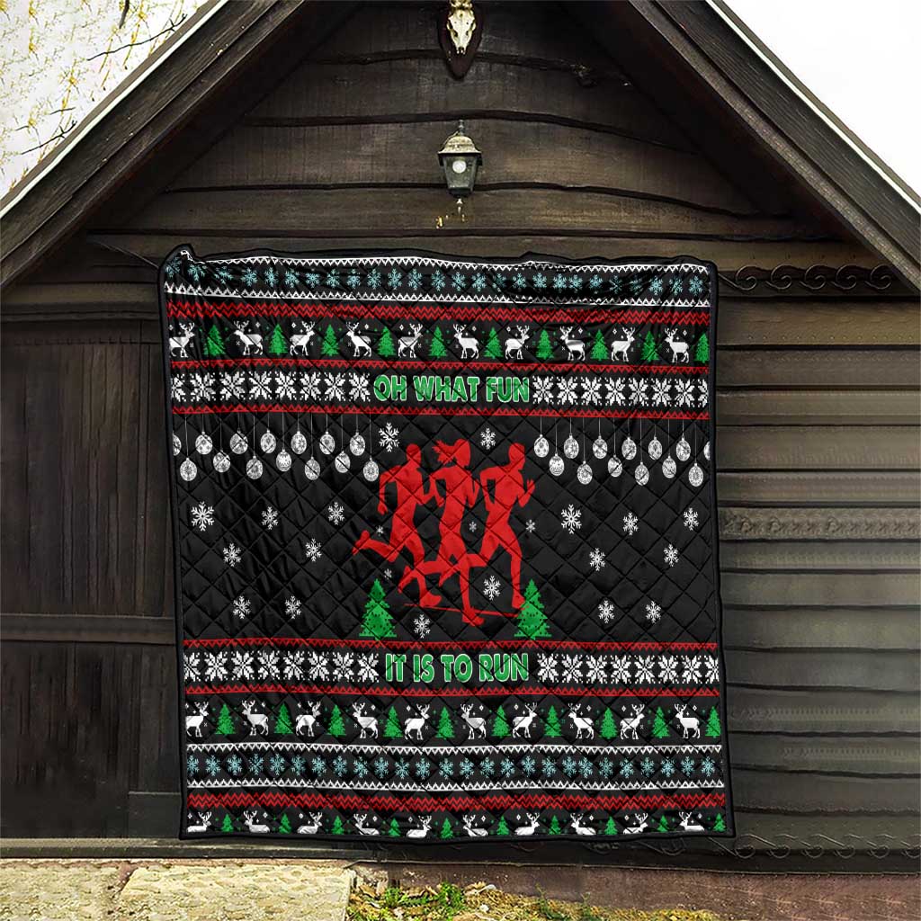 Running Oh What Fun Christmas Quilt Xmas Holiday Patterns - Wonder Print Shop