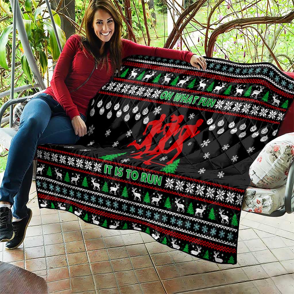 Running Oh What Fun Christmas Quilt Xmas Holiday Patterns - Wonder Print Shop