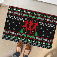 Running Oh What Fun Christmas Rubber Doormat Xmas Holiday Patterns - Wonder Print Shop