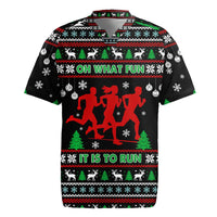 Running Oh What Fun Christmas Rugby Jersey Xmas Holiday Patterns - Wonder Print Shop