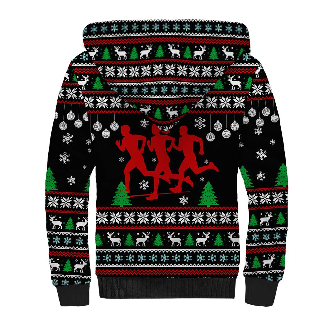 Running Oh What Fun Christmas Sherpa Hoodie Xmas Holiday Patterns - Wonder Print Shop