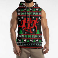 Running Oh What Fun Christmas Sleeveless Zip Hoodie Xmas Holiday Patterns - Wonder Print Shop