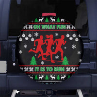Running Oh What Fun Christmas Spare Tire Cover Xmas Holiday Patterns - Wonder Print Shop