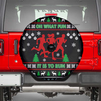 Running Oh What Fun Christmas Spare Tire Cover Xmas Holiday Patterns - Wonder Print Shop