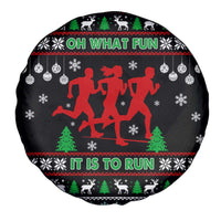 Running Oh What Fun Christmas Spare Tire Cover Xmas Holiday Patterns - Wonder Print Shop
