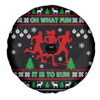 Running Oh What Fun Christmas Spare Tire Cover Xmas Holiday Patterns - Wonder Print Shop