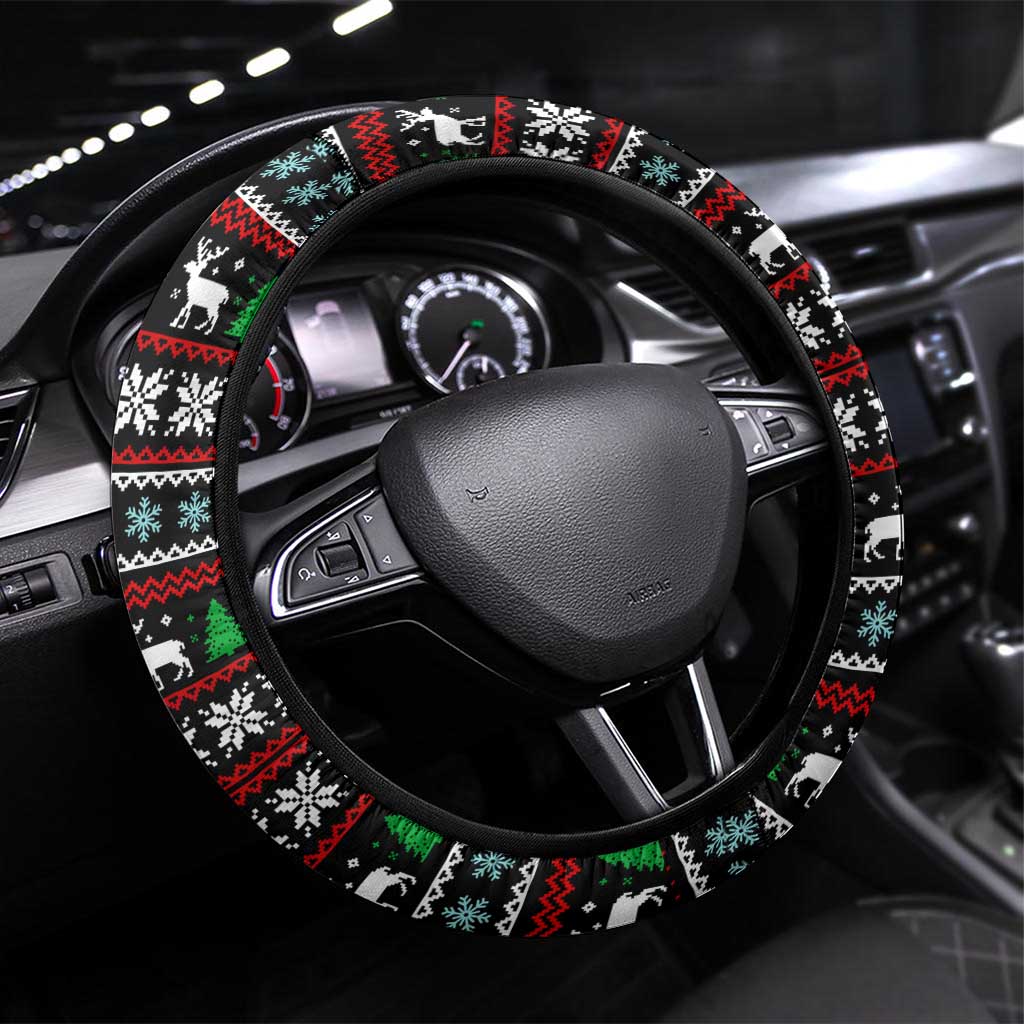 Running Oh What Fun Christmas Steering Wheel Cover Xmas Holiday Patterns - Wonder Print Shop