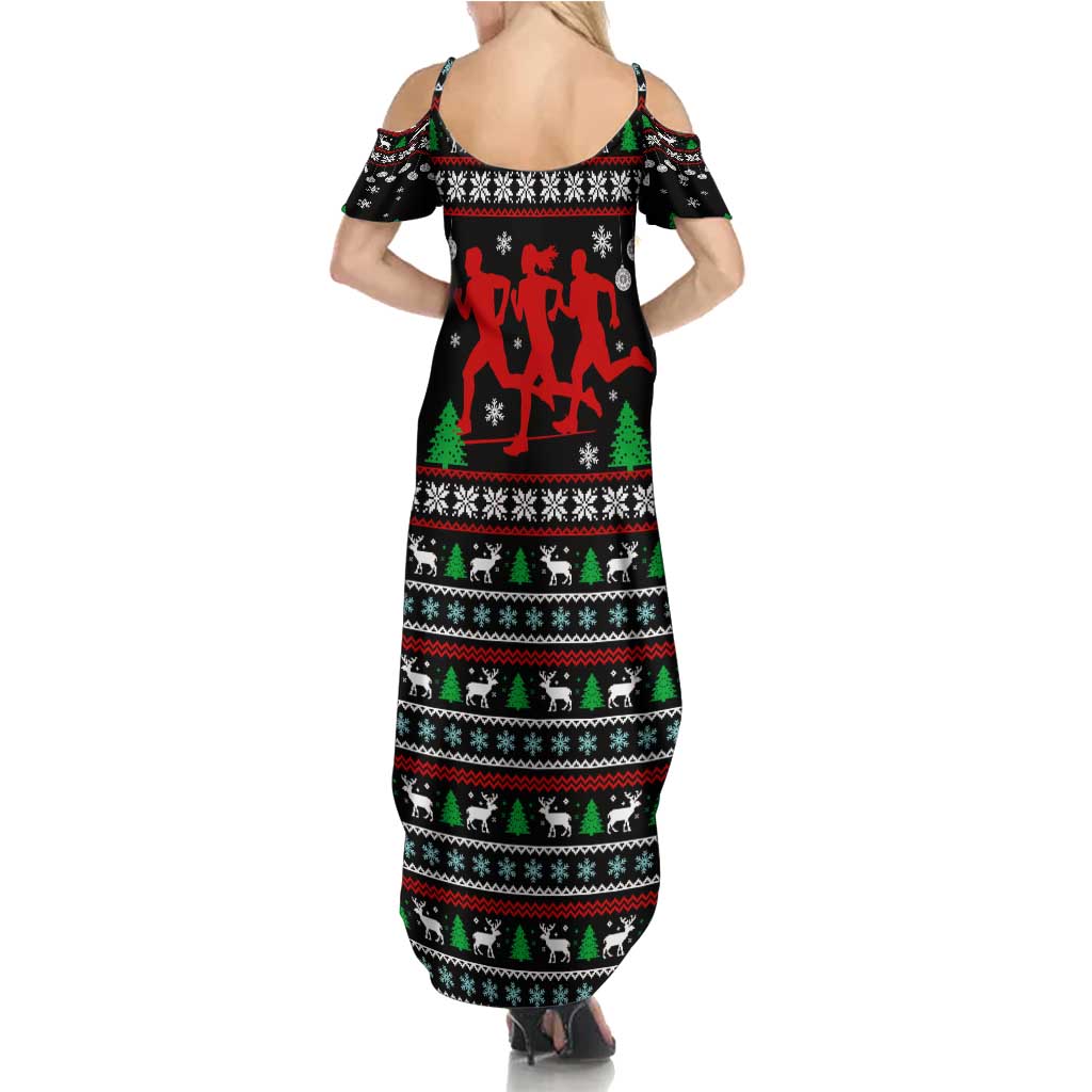 Running Oh What Fun Christmas Summer Maxi Dress Xmas Holiday Patterns - Wonder Print Shop