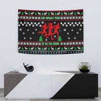 Running Oh What Fun Christmas Tapestry Xmas Holiday Patterns - Wonder Print Shop