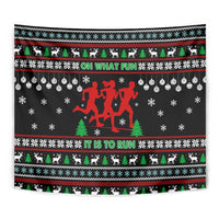 Running Oh What Fun Christmas Tapestry Xmas Holiday Patterns - Wonder Print Shop